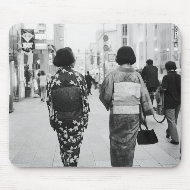 Asia, Japan, Tokyo. Geishas on the Ginza. Mouse Pad (Front)