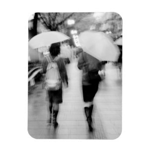 Asia, Japan, Tokyo. Young women and umbrellas. Magnet