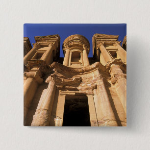 Asia, Jordan, Petra. El Deir, The Monastery. 2 Inch Square Button