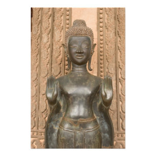 Asia, Laos, Vientiane, Bronze Buddha at Hawn Photo Print