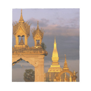 Asia, Laos, Vientiane. That Luang Temple. Notepad