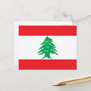 Asia - Lebanon - Flag - Postcard