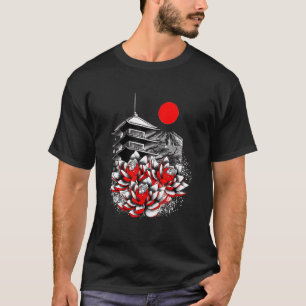 Asia Lotus Flower Koi Japan Temple Geisha Japanese T-Shirt