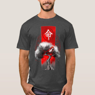 Asia Lotus Flower Koi Japan Temple Geisha T-Shirt
