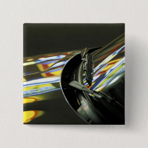 Asia, Malaysia, Melaka. Neon reflections in car 2 Inch Square Button