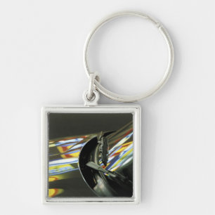 Asia, Malaysia, Melaka. Neon reflections in car Keychain