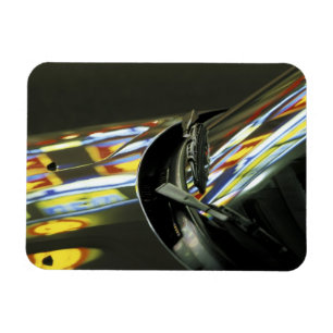 Asia, Malaysia, Melaka. Neon reflections in car Magnet