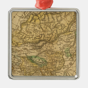 Asia Map by Worcester Metal Ornament