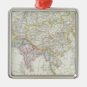 Asia Map Metal Ornament