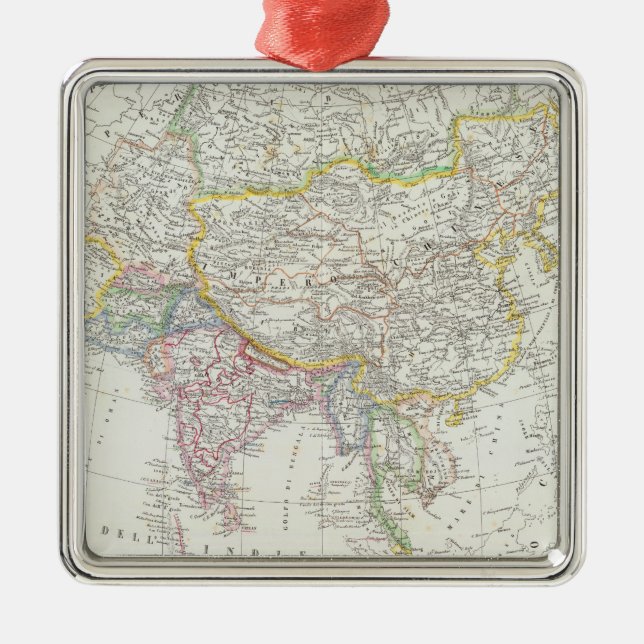 Asia Map Metal Ornament (Front)