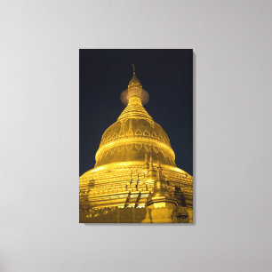 Asia, Mayanmar, Yangon, Buddhist temple in Canvas Print