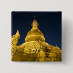 Asia, Maynmar, Yangon, Buddhist temple in Yangon 2 Inch Square Button