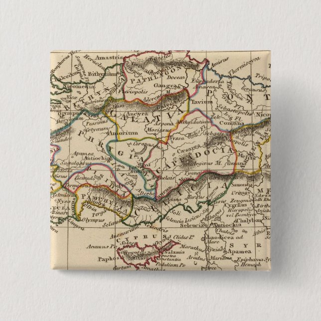 Asia Minor 2 Inch Square Button (Front)