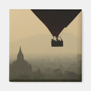 Asia, Myanmar, Bagan, balloon over temples of Magnet