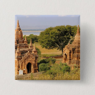 Asia, Myanmar (Burma), Bagan (Pagan). Various 2 Inch Square Button