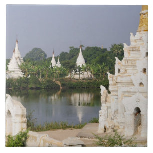 Asia, Myanmar (Burma), Mandalay. A buddhist Tile