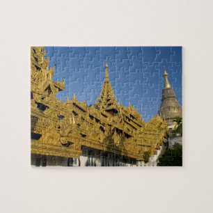 Asia, Myanmar, Yangon. Golden stupa of Shwedagon 2 Jigsaw Puzzle
