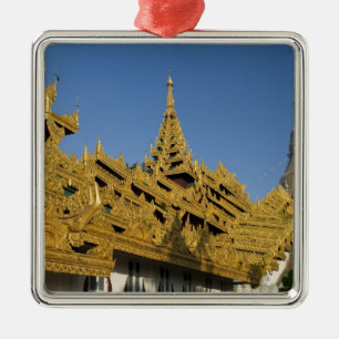 Asia, Myanmar, Yangon. Golden stupa of Shwedagon 2 Metal Ornament