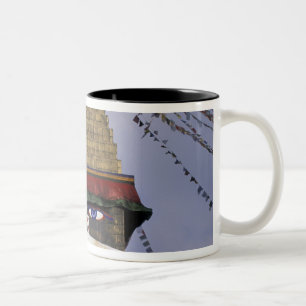 Asia, Nepal, Kathmandu. Bouddhanath Stupa. 2 Two-Tone Coffee Mug