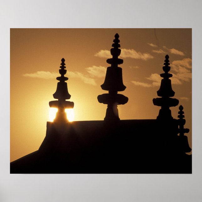 Asia, Nepal, Kathmandu. Bouddhanath Stupa. Poster (Front)