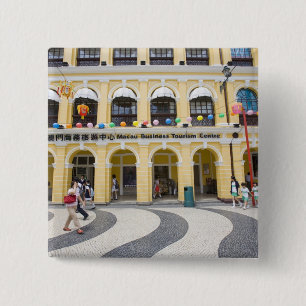 Asia, North-East Asia, China, Macau, Macao, 2 Inch Square Button