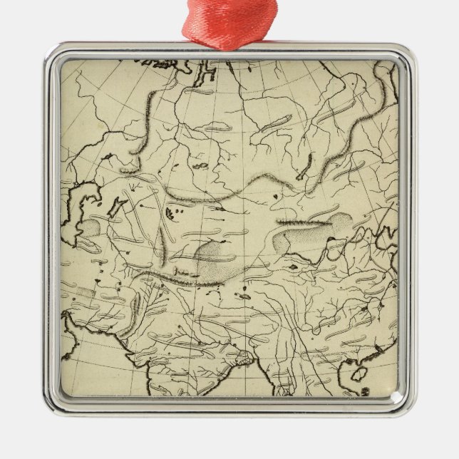 Asia outline map metal ornament (Front)