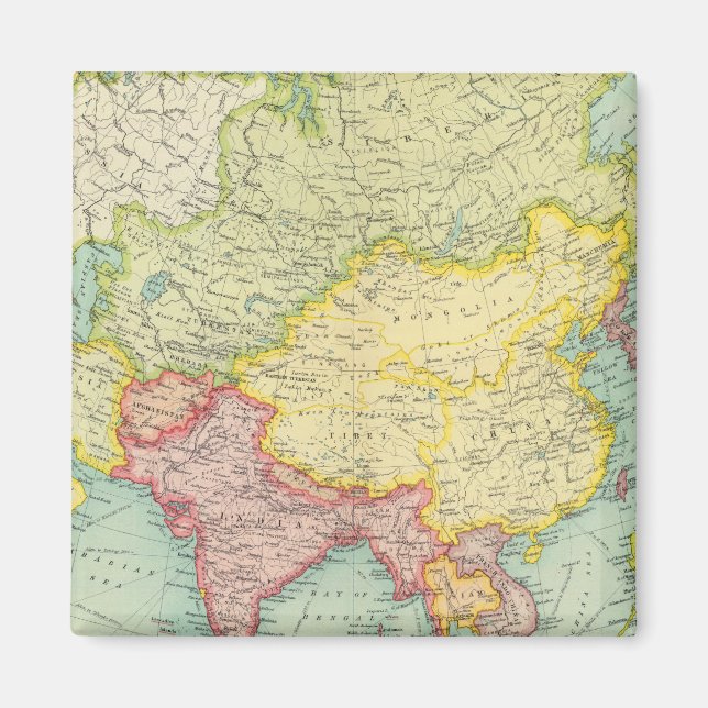 Asia political atlas map magnet (Front)