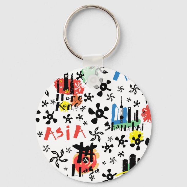 Asia | Symbols Pattern Keychain (Front)