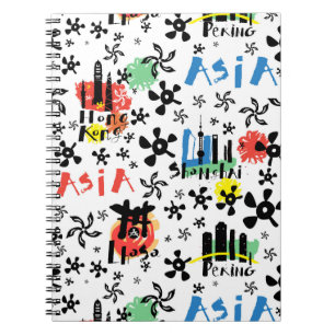 Asia   Symbols Pattern Notebook