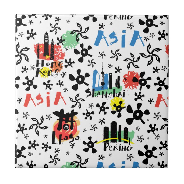 Asia | Symbols Pattern Tile (Front)