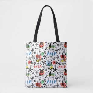 Asia   Symbols Pattern Tote Bag