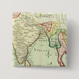 Asia, Thailand 2 Inch Square Button
