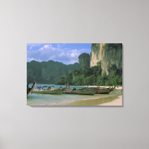 Asia, Thailand, Krabi. West Railay Beach, Canvas Print
