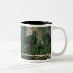 Asia, Thailand, Krabi. West Railay Beach, Two-Tone Coffee Mug
