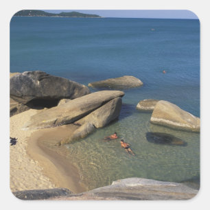 Asia, Thailand, Samui. Beach Square Sticker
