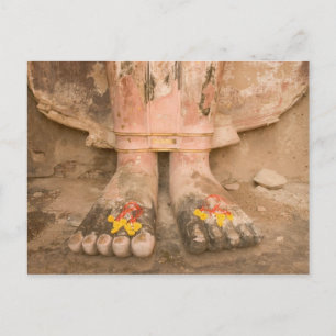Asia Thailand, Sukhothai, Buddha's feet and Postcard