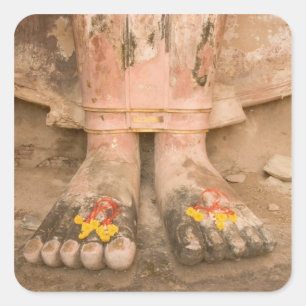 Asia Thailand, Sukhothai, Buddha's feet and Square Sticker