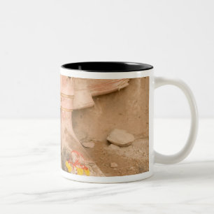 Asia Thailand, Sukhothai, Buddha's feet and Two-Tone Coffee Mug