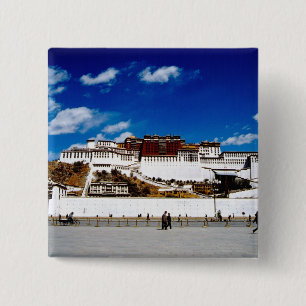 Asia, Tibet, Lhasa, Potala Palace. UNECSO 2 Inch Square Button