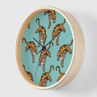 Asia Tiger Pattern Clock
