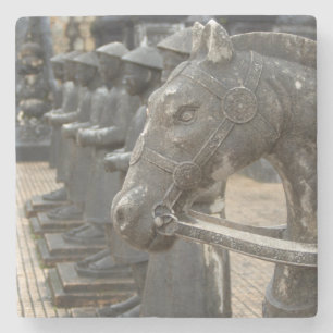 Asia, Vietnam. Figurines and horse statues Stone Coaster