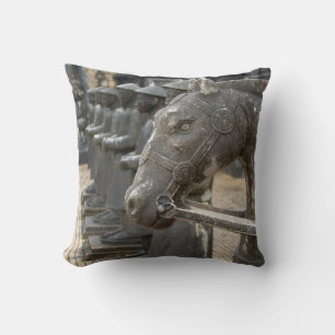 Asia, Vietnam. Figurines and horse statues Throw Pillow
