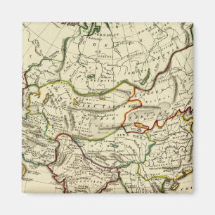 Asia with boundaries outlined magnet