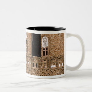 Asia, Yemen, Sana'a. Yemeni architecture detail. Two-Tone Coffee Mug