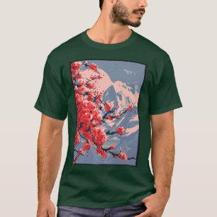 Asian Aesthetic Woodblock Traditional Tokyo Sakura T-Shirt