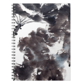 Asian art with lotus leaves motif notebook