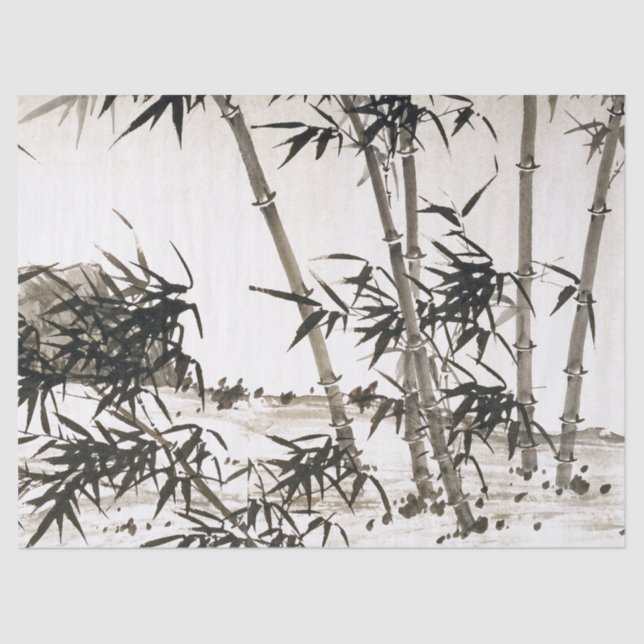 Asian Bamboo Leaves Chang Chinese Tissue Paper (Front)