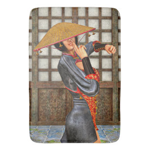 Asian Battle Woman Bath Mat