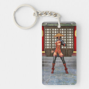 Asian Battle Woman Keychain