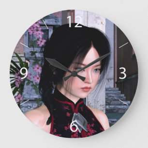 Asian Beauty Large Clock